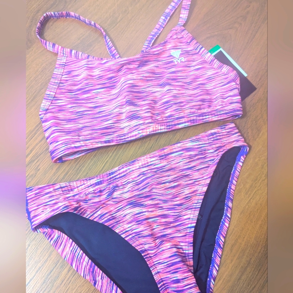 TYR Pink and Purple Bikini Swim Set